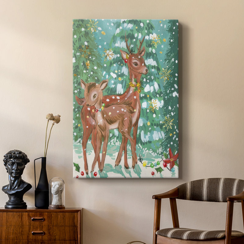 Doe and Fawn II - galerie sur mesure Cavas, H 18 po x l 12 po