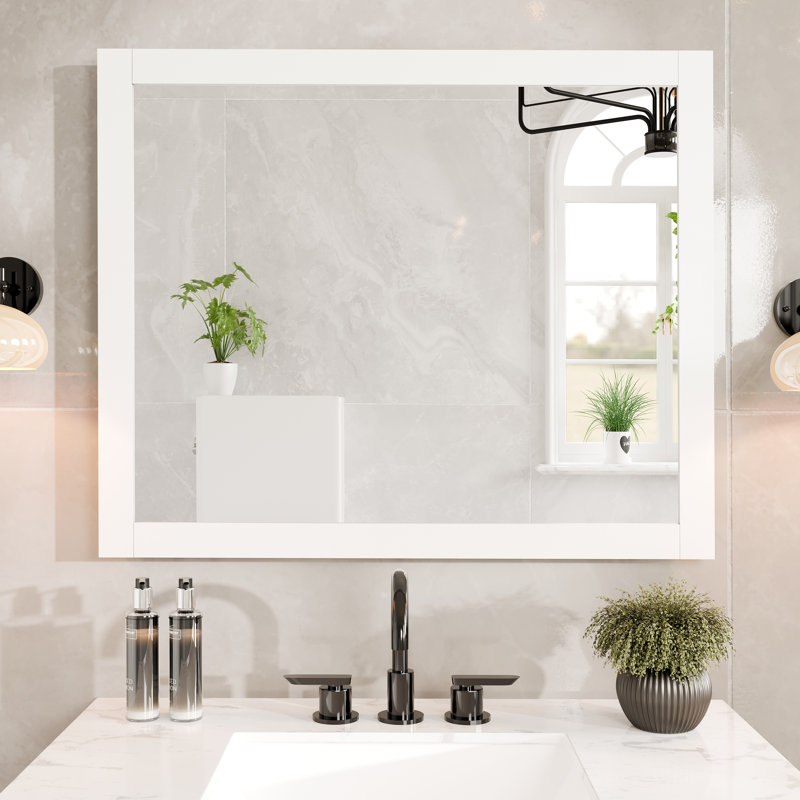 Miroir de salle de bain Azaira, Blanc
