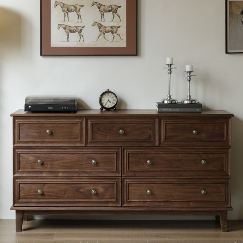 Commode d'appoint en bois massif style rétro