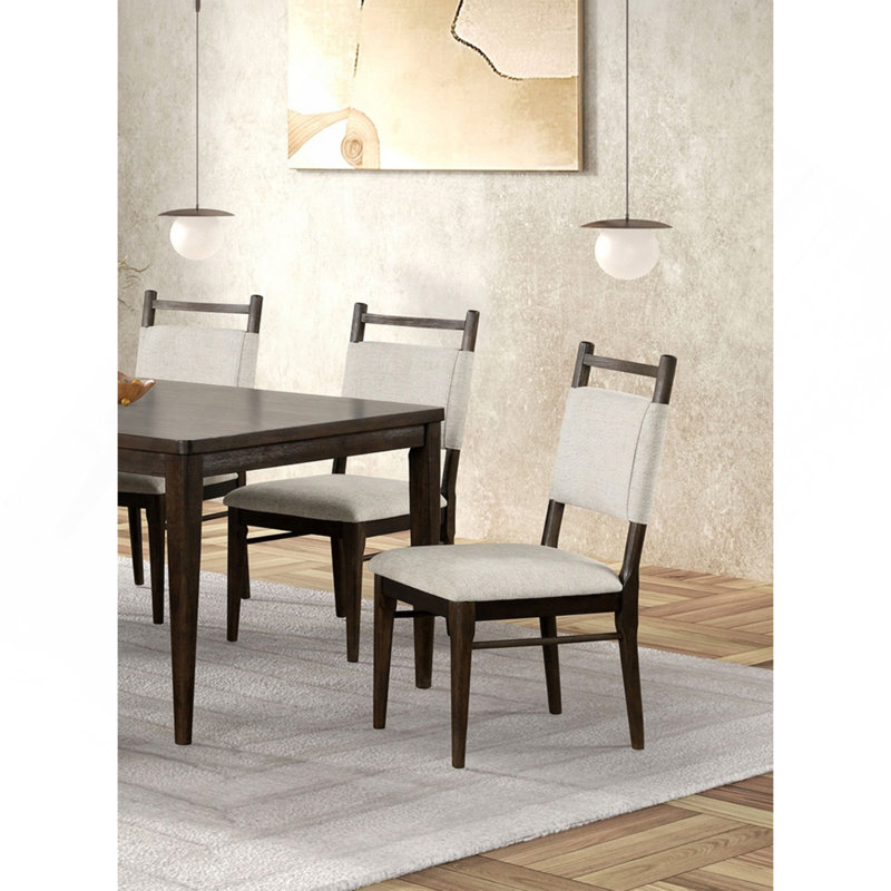 Ensemble de chaises de salle à manger 100% polyester rembourrées noyer foncé