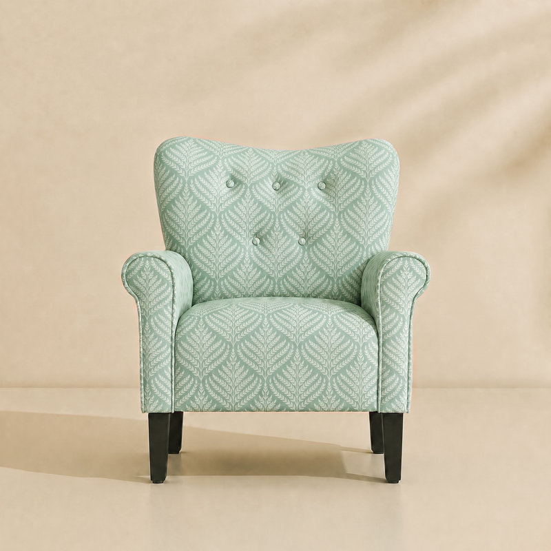 Chaise d'appoint moderne rembourrée - vert fronde, Vert fronde