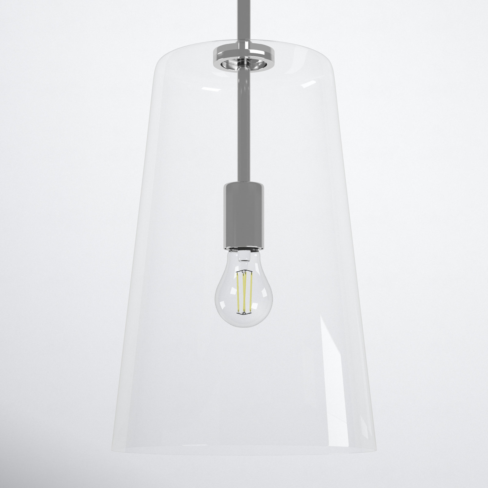 Selena 1 - Light Single Cone Pendant, 15.88" H x 10.5" W x 10.5" D, Silver