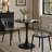 Modern Round Dining Table with Metal Base