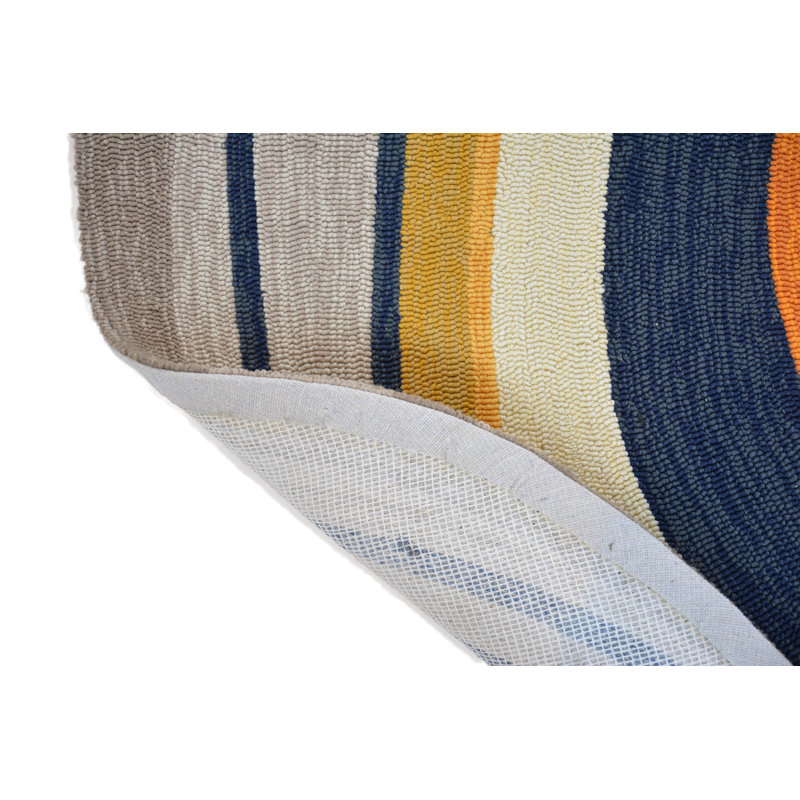 Geometric Area Rug, Oval 6'7" x 9'2"