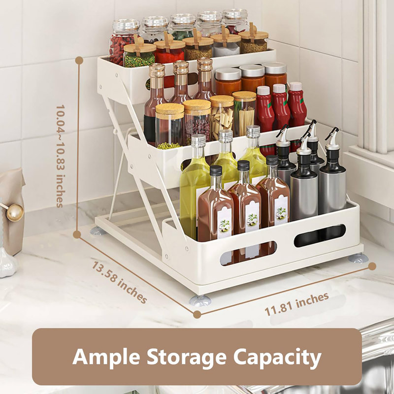3 Tier Foldable Spice Rack for Countertop