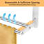 24 Inch Brushed Nickel 3-Tier Wall Mount Bathroom Towel Rack, Stainless Steel Multi Towel Holder with Storage Shelf, Modern Silver Bathroom Organizer