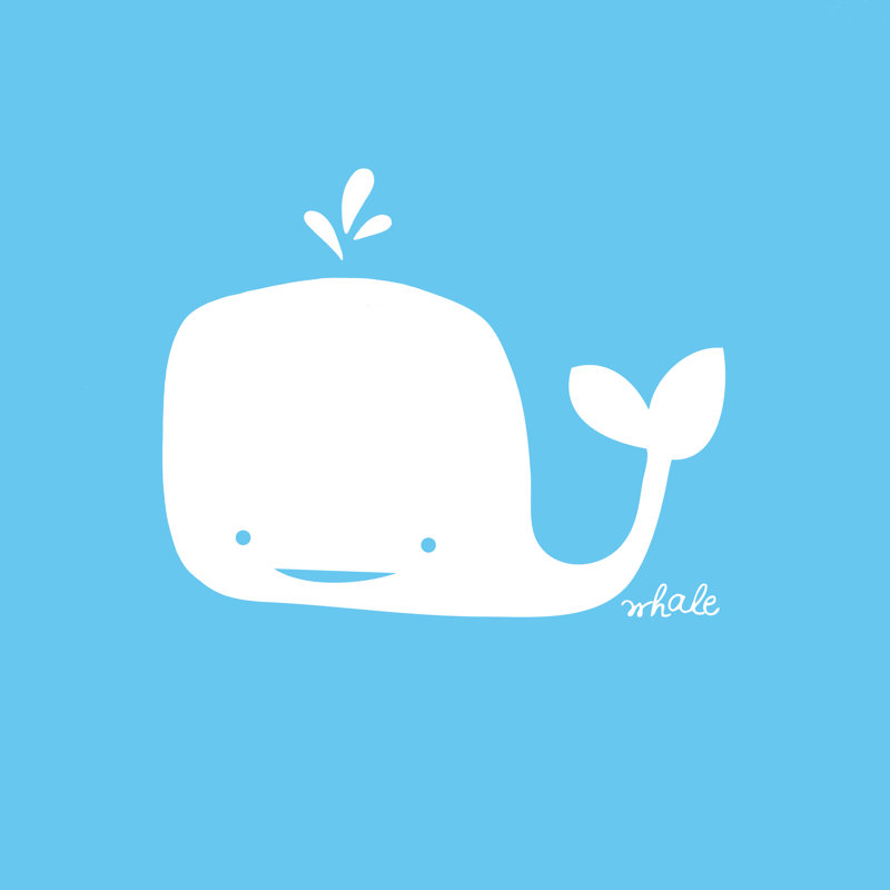 Little Blue Whale - Wrapped Canvas Print, 91cm H x 91cm W x 3.8cm D