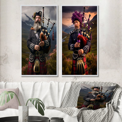 Scotland Great Highland Bagpipe In Scotland - Music Wall Decor Set Of 2
