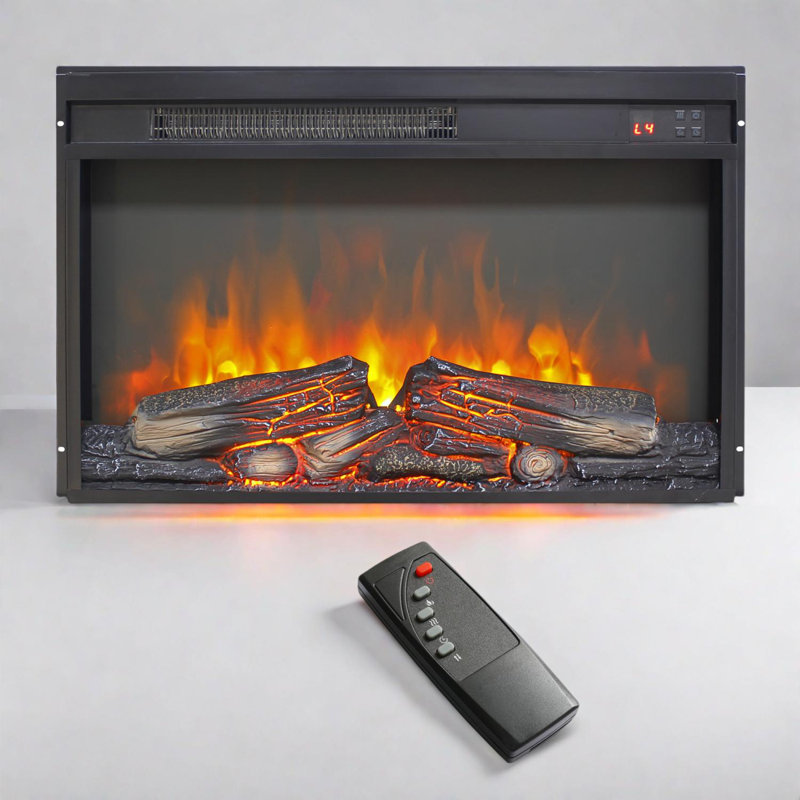26 Inch Electric Fireplace Insert with Remote & Overheat Protection