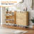 31.5 Inch Wide Slatted 2 Flip Drawers Top With Baffle Shoe Cabinet-810127339