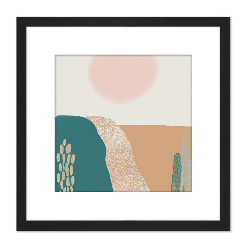 Landscape Fields Sun Boho Watercolour - Single Picture Frame Painting