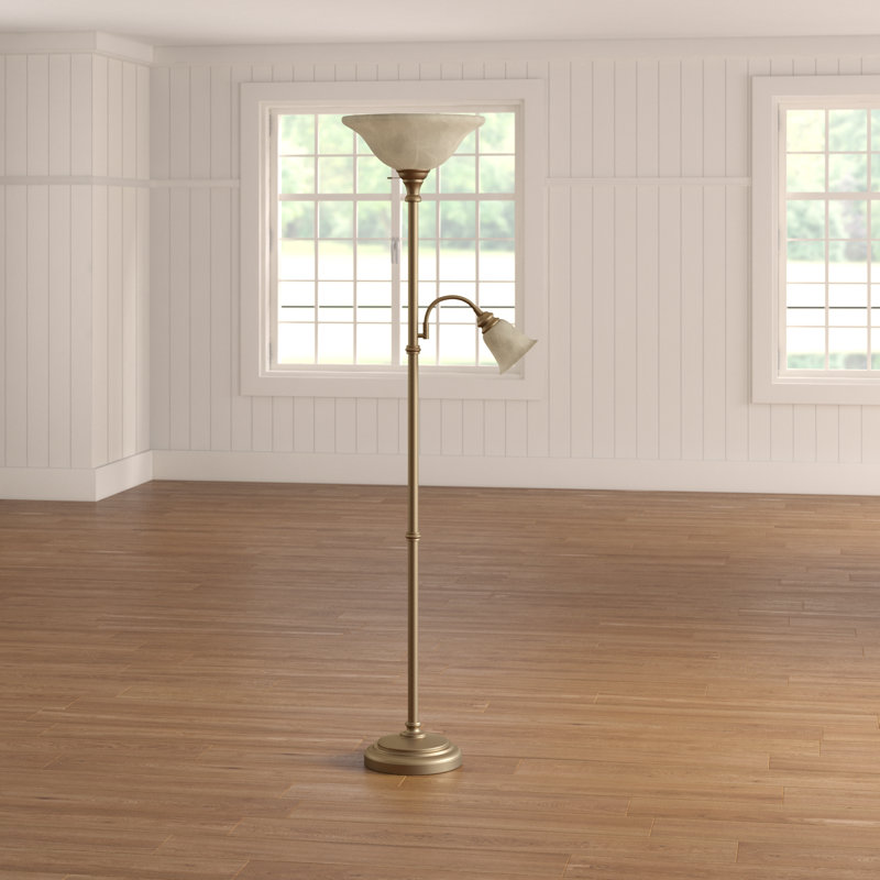 Lilibeth 72'' Torchiere Floor Lamp, Antique Brass