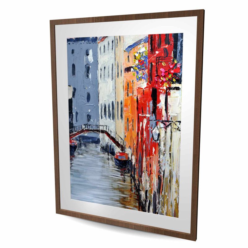 The Grand Canal Venice - Bureau orange, reproduction encadrée