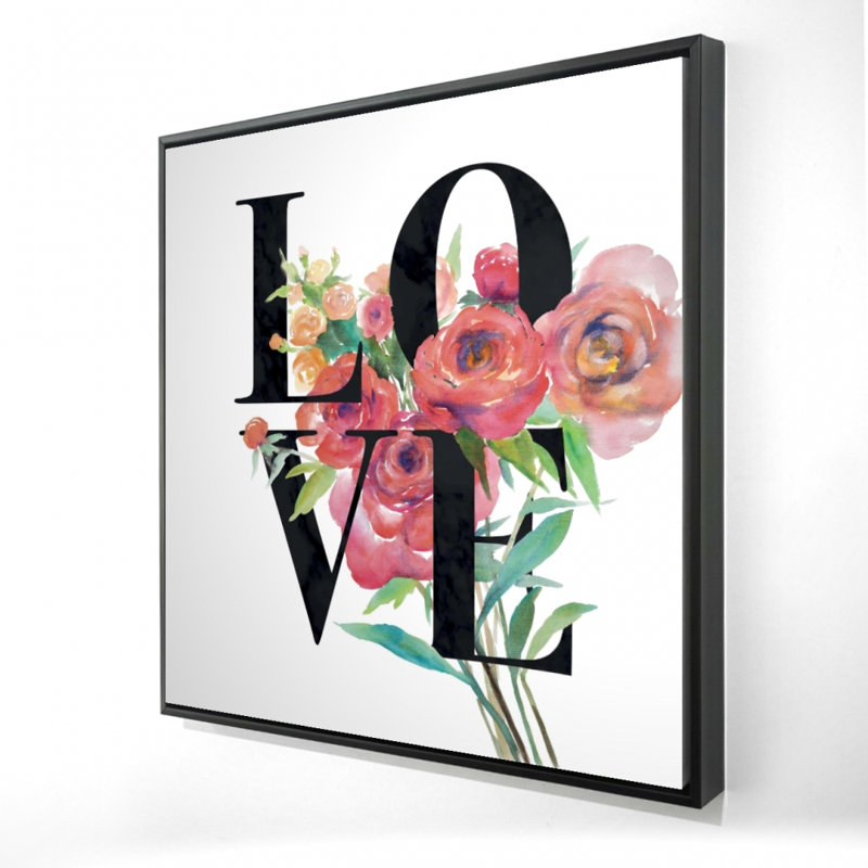 Love Black - Toile encadrée américaine pour le décor de la chambre à coucher, H 37,25 po x l 37,25 po
