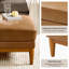 Repose-pieds en cuir véritable moderne Mid-Century avec pieds en bois massif 33,5 po Erauso-63586180