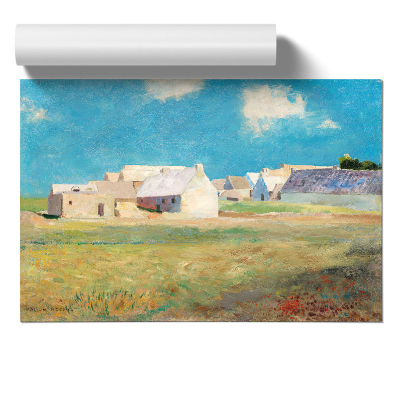 Breton Village by Odilon Redon - No Frame Painting, 30cm H x 42cm W x 0.1cm D