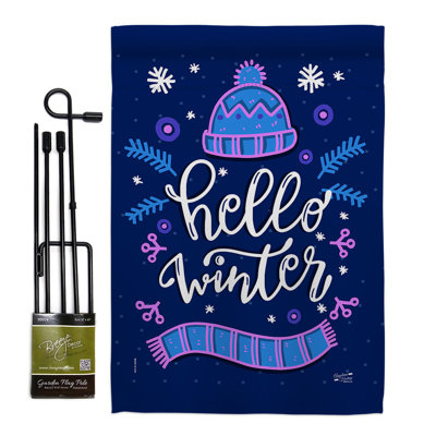 Ensemble de drapeaux 18,5 x 13 po Hello Winter
