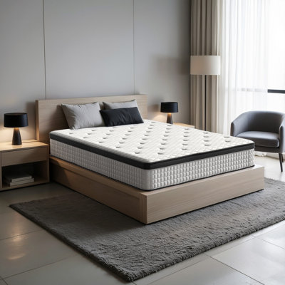 Selip 12" Medium-Firm Cooling Gel Hybrid Mattress, Ice-Silk Cover & Pocket Springs For Zero-Disturbance Sleep, Certipur-US & OEKO-TEX Certified