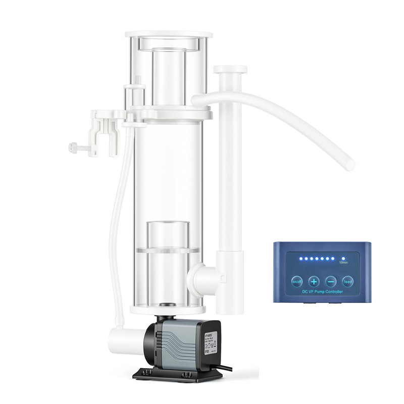 Écumoire Protein pour aquarium d'eau salée de 30 à 80 gallons avec pompe à courant continu, écumoire à Protéines avec pompe à ventouse à courant continu, contrôle réglable, pour aquariums d'eau salée de taille moyenne de 30 à 80 gallons et aquarium récifal