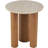 Cristian Cole And Grey Wood Side End Accent Table With Beige Round Marble Tabletop