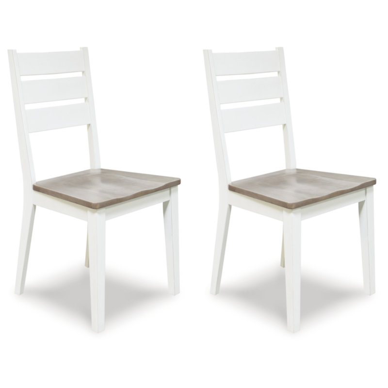 Chaise d'appoint à dossier échelle en blanc
