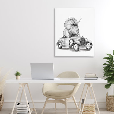 Triceratops dans une toile de véhicule rétro, design par Rachel Nieman