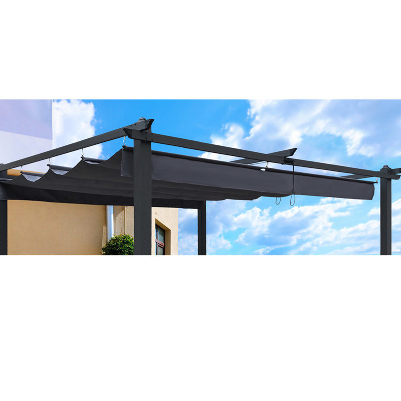 Housse de remplacement pour auvent pour pergola 10 x 10 pi - résistant au soleil, résistante aux intempéries, facile à installer, soleil gris, tissu
