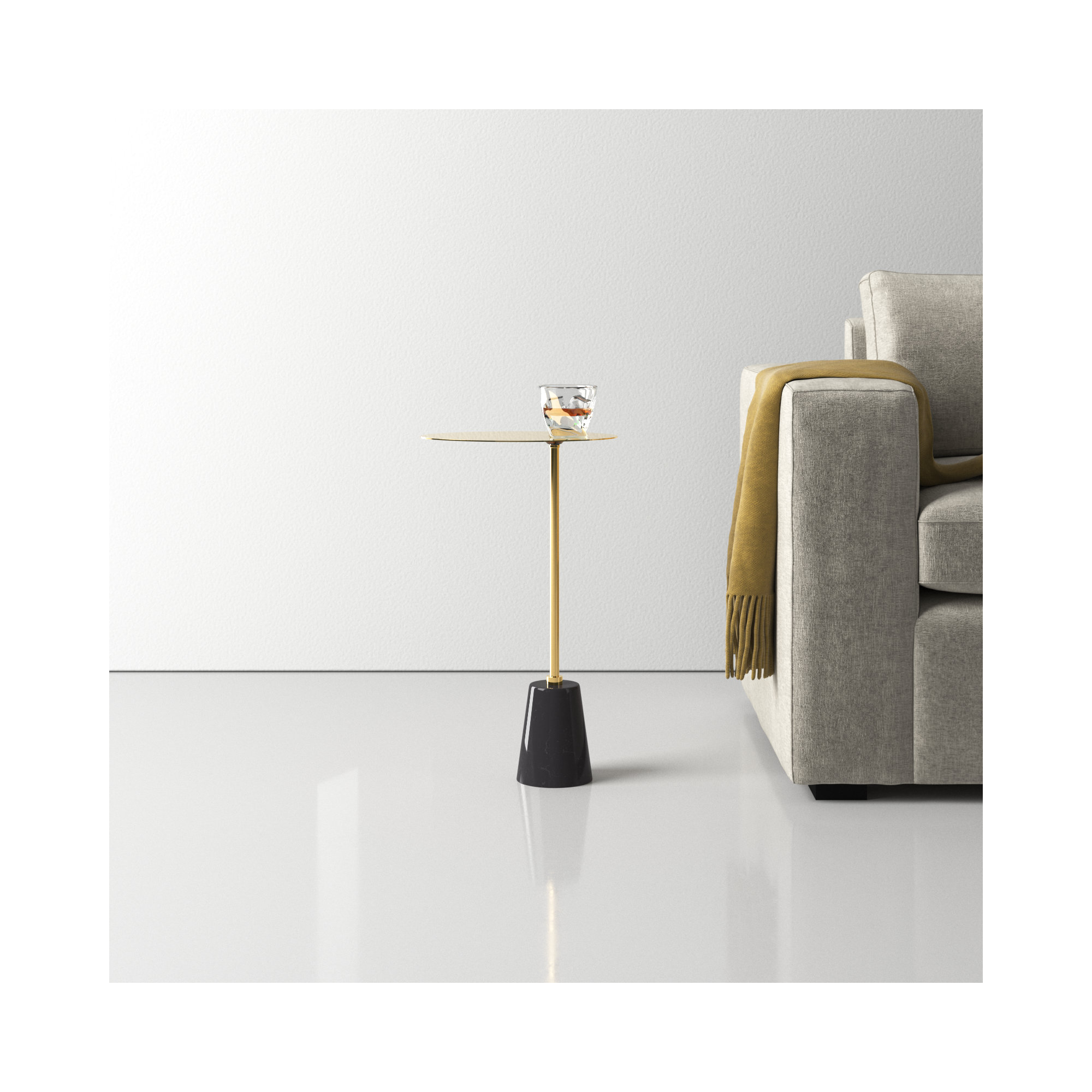 Churchill End Table, Black, Gold