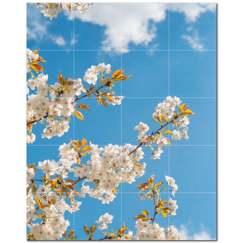 Spring Photo 12'' x 12'' Satin Ceramic Decorative Mural