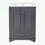 Ensemble de meuble-lavabo avec lavabo en céramique et poignées en métal-106296244