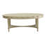 Table ovale française antique blanche - Finition bois et tablette de style café avec