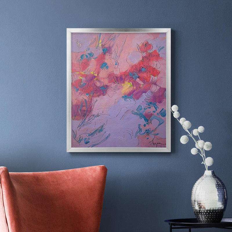 «Wish You Well», toile encadrée de qualité supérieure - prête à être accrochée, Argent, H 24 po x l 20 po