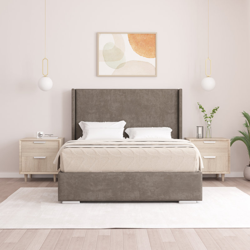 Chelby Upholstered Bed, Kingsize (5'), Mole