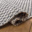 Tapis noir / ivoire en coton tissé à plat à la main Amoy-2013505092