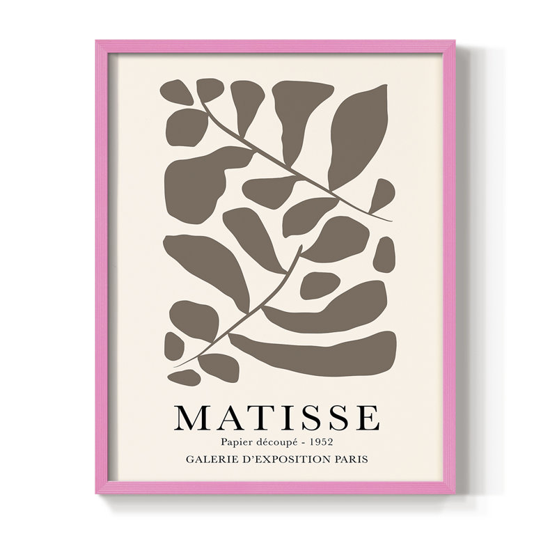 Matisse CCXI, reproduction encadrée - bois massif, H 10 po x l 8 po, Rose