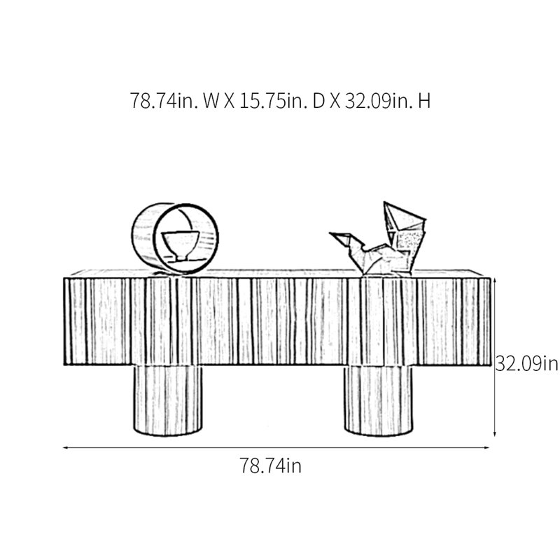 Lindell, H 32,09 po x l 78,74 po x P 15,75 po, Brun