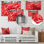 Rayonnement floral rouge - art mural géométrique en métal MT137486-1968425476