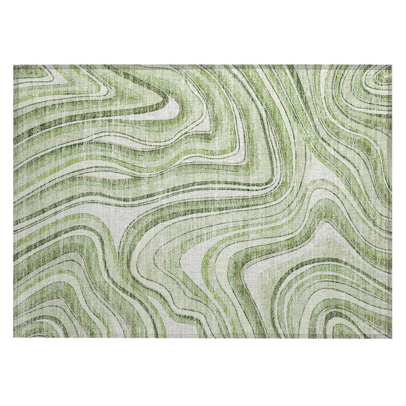 Lamanna Washable Abstract Indoor / Outdoor Rug, Rectangle 1'8" x 2'6"