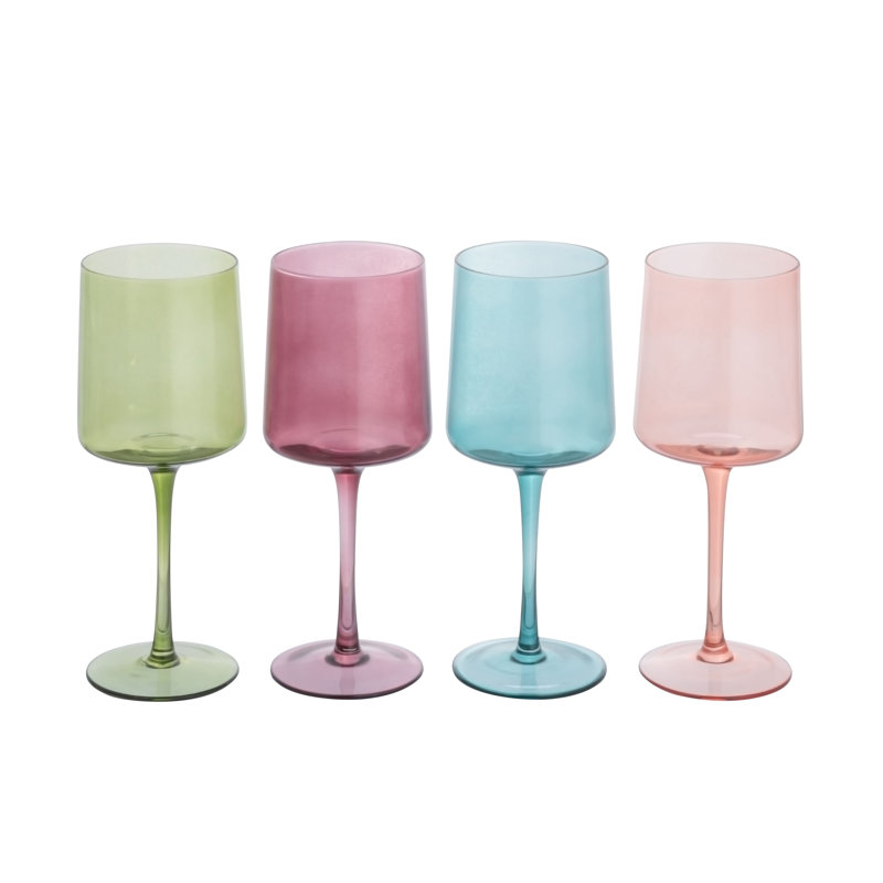 Ensemble de verres 4 pièces Orland, Vert / rouge / bleu / rose