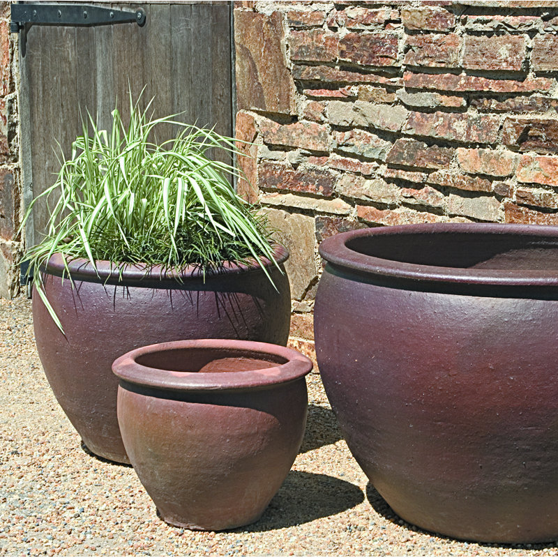 Ensemble de pots à fleurs en terre cuite 3 pièces Varian