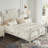Wood Frame Four Poster Platform Bed with Crown-like Headboard-270865187-270865184