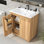 Meuble-lavabo 30 po avec lavabo, armoire multifonctionnelle avec portes et tiroir, panneau de fibres à densité moyenne