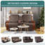 Housse imperméable pour causeuse inclinable avec console, housse de canapé antidérapante pour animal de compagnie Housse pour canapé double inclinable avec sangles élastiques (brun, 2 places)