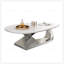 Table basse moderne en pierre frittée avec base en acier inoxydable - Centre de table de salon élégant-906745125