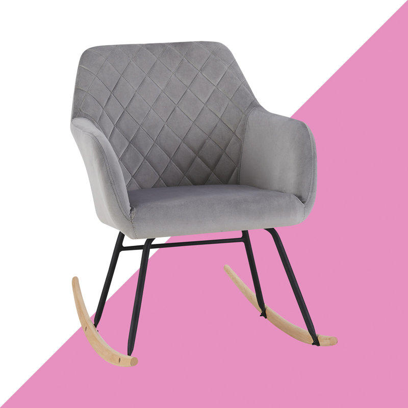 Warrick Upholstered Rocking Chair, Grey