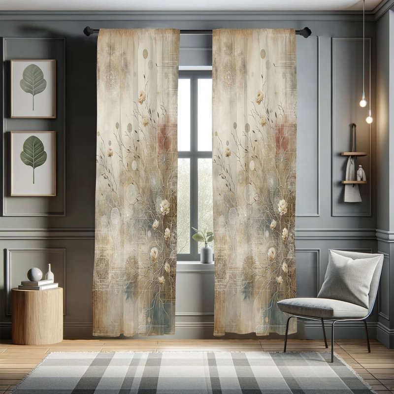 Semi Sheer Curtain Pair, 28" W x 63" L