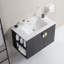Meuble-lavabo de salle de bain avec lavabo, 2 portes et tablette de rangement ouverte-1458431583