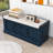 Storage Bench with 2 Drawers, 2 Cabinets and Removable Cushion for Entryway-1440841059