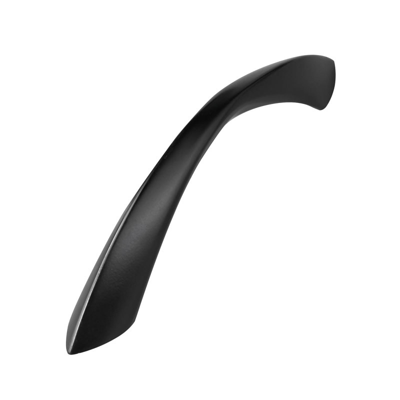 Black Cabinet Pulls 3 Inch Arch Twisted Matte Black Handles Drawer Kitchen Cupboard Bathroom Dresser Cabinet Hardware Zinc Alloy 10 Pack