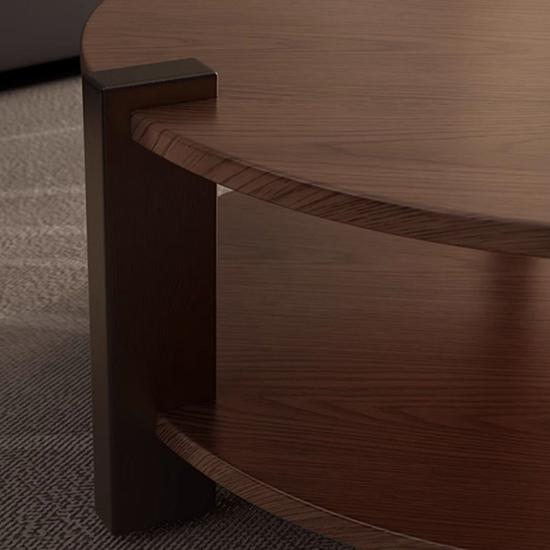 Table basse ronde en bois massif, H 17,71 po x L 39,37 po x l 39,37 po